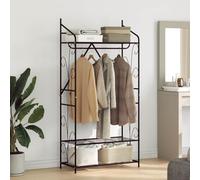 Ordellia Open Wardrobe Plain 78 x 36 x 158 cm Made of Metal Matt with Clothes Rail, Shelf, Organiser and Storage Space, Space Saving for Bedroom, Hallway and Children's Room