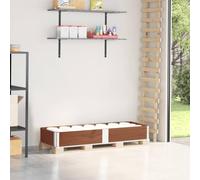 Ordellia Pallet Top Frame, Brown, 150 x 50 cm, Made of Solid Pine Wood with Folding Galvanised Metal Corners, Stackable and Foldable for Storage, Logistics, Shipping and Transport