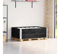 Ordellia Pallet Top Frame Pack of 2 Black Solid Pine 120 x 80 x 41 cm Foldable with Galvanised Corners for Warehouse, Logistics, Shipping and Goods Handling
