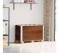 Ordellia Pallet Top Frame Pack of 3 Brown Solid Pine 100 x 50 x 60.5 cm Foldable with Galvanised Hinges for Storage, Transport and Stackers