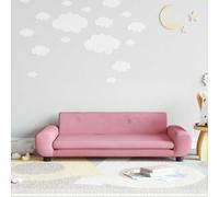 Ordellia Pink Velvet Children's Sofa 100 x 54 x 33 cm, Upholstered Foam and Solid Pine Wood, Bench for Children's Room, Suitable for 3 to 6 Years, up to 50 kg