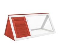 Ordellia Red White Rabbit Hutch Made of Painted Fir Wood with Wire Mesh, Weather-Resistant for Outdoor Use, 98 x 50 x 41 cm, for Garden, Balcony and Small Animal Husbandry