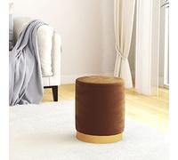 Ordellia Round Storage Stool, Brown, Velvet, 31 x 37 cm, Folding Chair, Portable and Space-Saving for Living Room, Hallway, Balcony, Patio and Guests