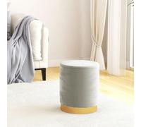 Ordellia Round Velvet Storage Stool, Light Grey, 31 x 37 cm, Folding Chair, Portable Space-Saving Foldable for Living Room, Hallway, Patio and Guests