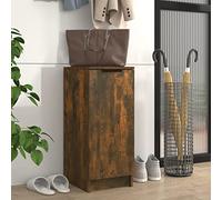 Ordellia Shoe Cabinet Smoked Oak Wood Material 30 x 35 x 70 cm with Door and Shelves for Hallway Hallway Storage Space Organiser
