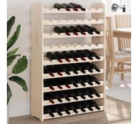 Ordellia Solid Pine Wine Rack 72.5 x 25 x 111.5 cm, Bottle Rack with 9 Levels for 63 Bottles, Storage in Kitchen, Basement, Pantry, Organisation for Home Bar