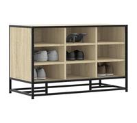 Ordellia Sonoma Oak Shoe Bench, 84 x 40 x 53.5 cm, Wood Material and Metal Hallway Bench with Storage Space Flap for Entrance, Hallway, Bedroom, Living Room, 70 kg Load Capacity