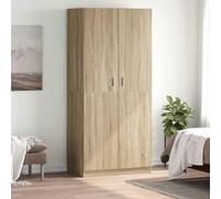 Ordellia Sonoma Oak Wardrobe Made of Wood 90 x 52 x 200 cm, 2 Doors, Hanging Bar, Space-Saving for Bedroom, Hallway and Dressing Room, Storage Space for Clothes and Accessories