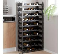 Ordellia Stackable PP Wine Rack for 60 Bottles, Anthracite, 60 x 26 x 130 cm, Modular Bottle Rack for Kitchen, Basement, Pantry, Bar, Cupboard and Dining Room for Organized Storage