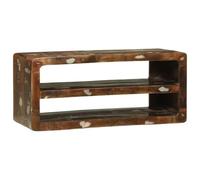 Ordellia TV Cabinet, Multicoloured, Solid Wood, Reclaimed Wood, 80 x 32 x 36 cm with 2 Shelves, Media Storage, TV Cabinet for Living Room, Home Cinema, Gaming, Storage Space and Order