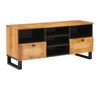 Ordellia TV Cabinet with Shelf Brown Solid Mango Wood 100 x 33 x 46 cm, Media Storage, TV Lowboard, Sideboard, TV Cabinet, Hi-Fi Rack, Drawer for Living Room and Home Cinema