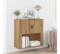 Ordellia Wall Cabinet with Door Artisan Oak Wood Composite 80 x 33 x 80 cm Matt with 1 Shelf and 2 Doors for Living Room Dining Room Kitchen Storage Space for Order and Modern Ambience