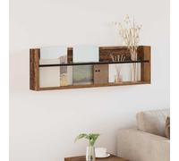 Ordellia Wall-Mounted Magazine Shelf, Reclaimed Wood, 100 x 12 x 30 cm, Wood Material, Magazine Rack, Magazine Rack, Newspaper Rack, Brochure Stand, Catalogue Holder for Living Room, Office