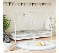 Ordellia White Solid Pine Cot Bed 90 x 200 cm House Bed with Wooden Slats, Low Bed Frame, Nursery for Ages 4 and Above, for Peaceful Sleep and Easy Entry