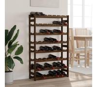 Ordellia Wine Rack Bottle Rack Solid Pine Drinks Rack for 56 Bottles 8 Shelves 72 x 25 x 118 cm Brown for Kitchen Cellar Bar House