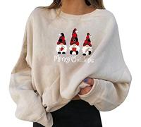 Order Again From My Recent Orders Ladies Sweatshirts And Hoodies Christmas Women's Party Pullovers Fun Graphic Print Crew Neck Long Sleeve Sweatshirts Home Bargains Shop online (Beige, XXL)