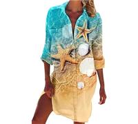 Order Again from My Recent Orders Oversize T Shirt Women's Seaside Print Long Shirt with Pockets Women's Plus Size Tops Oversized Button Down Invite only Deals Prime Yellow