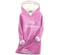 Order Again From My Recent Orders Personalised Sweatshirt Women YES I’m Still Freezing Me 24:7 Women’s Fashion Winter Plush Letter Print Thermal Top Sales Today Clearance (Hot Pink, L)