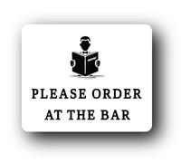 ORDER AT THE BAR Sign - 11.5x9.5cm Brushed Aluminium