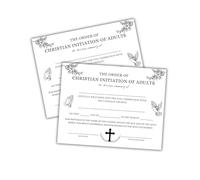 Order of Christian Initiation of Adults OCIA Certificates 30pk 8.5x11” Catholic Membership Sacrament RCIA Resource First Communion
