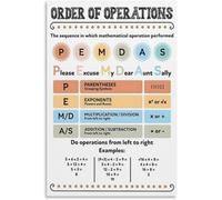 Order of Operations in Math Pemdas Poster Maths Classroom for Room Aesthetic Posters Prints on Metal Tin Sign Wall Art 8"x12"