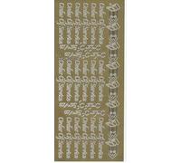 Order of Service Gold Peel Off Stickers, One sheet for your Wedding Stationery, Homemade Cards
