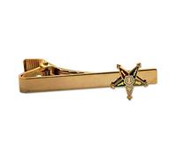 Order of The Eastern Star Masonic Tie Clip - [Gold][2 1/4'' Wide]