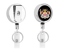 Order of The Holy Sepulchre Cute Retractable Metal ID Badge Holder Reel Clip Keychain for Office Work