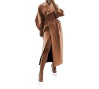 Order Placed Me 2024 Crochet Cardigans for Women 2024 Women Winter Solid Warm Long Coat Lapel Wool Outwear Plus Size Jacket Thicken Today Deals of The Day Khaki