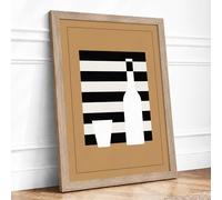 Ordered Disruption Geometric Framed Wall Art Print A1 (84.1×59.4cm) Oak, Wall Decor for Living Room, Bedroom, Office & Home, Ready to Hang, Art Gift