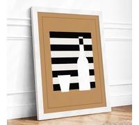 Ordered Disruption Geometric Framed Wall Art Print A4 (29.7×21cm) White, Wall Decor for Living Room, Bedroom, Office & Home, Ready to Hang, Art Gift