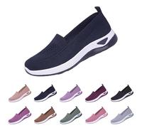 Orders+Placed+by+me Slip On Trainers Women Wide Fit Ladies Breathable Mesh Walking Running Shoes Comfortable Arch Support Soft Sole Athletic Tennis Today's Deals+of The Day Dark Blue 5.5