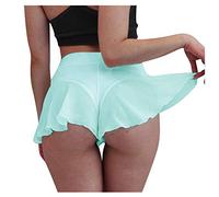 Orders Placed Running Shorts Womens Ruffled Pants Bikini High Tight Shorts Female Dance Pole Waist Pants Ladies Stretch Shorts Shorts Womens High Waisted Womens Longline Shorts Blue