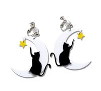 ordinary clip earrings, Hollow Star, Acrylic, No Gemstone