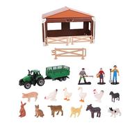 ordinarYone 21 Piece Farmhouse Playset Interactive Miniature Farm Animals And Farmer Educational Toy For Imaginative Play