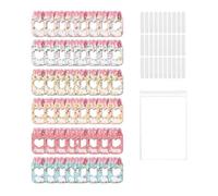ordinarYone 24/48Pcs Candy Jar Shaped Greeting Cards with Clear Sealing Bag for Classroom Valentines Exchange