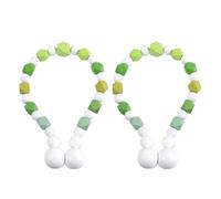 ordinarYone 2Pcs Modern Gradients Wooden Beads Curtain Clip Magnetic Effortlessly Without Drilling Setups for Window Drape Tiebacks