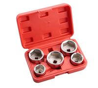 ordinarYone 5Pcs Wrench Set Heavy Duty Chromes Plated 45 Steel Cap Socket Tool For Car Truck Engine Maintenance