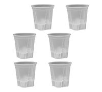 ordinarYone Pack of 6 Clear Automatic Watering Flower Pots Including Removable Bottom Tray for Root in Three Size