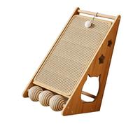 ordinarYone Sustainable Wooden Scratch Tool with Natural Fiber Ball Stimulating Fun for Playful Pets Home Furniture Protector