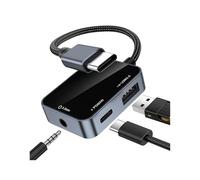 ordinarYone USB C To 3.5MM Sound Adapters with 60W Fast Charging & USB 2.0 Data Transfer 155mm for Phone Tablets OS Systems