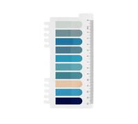 Ordinate Self-Adhesive Notes with Ruler, Adhesive Strips, Pack of 200 Sticky Notes Tabs for Bookmarks, Study, Office, School Planner Memo (H-200 Pieces, Mint Half-Circle Design)