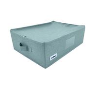 Ordinett Mint Rectangular Zip Storage Box | Sage Green | 42 x 32 x 14 cm | Folding | Zip Closure | Two Side Handles
