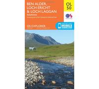 Ordnance Survery OL50 Map Ben Alder, Loch Ericht and Loch Laggan NOA One Size