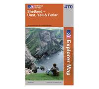 Ordnance Survey 470 Shetland - Unst, Yell & Fetlar Explorer Map Military One Size