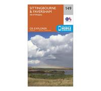 Ordnance Survey Explorer 149 Sittingbourne & Faversham Map With Digital Version, Orange One Size