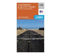 Ordnance Survey Explorer 150 Canterbury & Isle of Thanet Map With Digital Version, Orange One Size