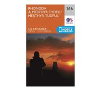 Ordnance Survey Explorer 166 Rhondda & Merthyr Tydfil Map With Digital Version, Orange One Size