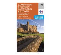 Ordnance Survey Explorer 177 Carmarthen & Kidwelly Map With Digital Version, Orange One Size
