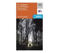 Ordnance Survey Explorer 182 St Albans & Hatfield Map With Digital Version, Orange One Size